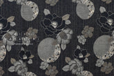 Japanese Fabric - Yarn Dyed Woven Tsubaki Tsuki jacquard - black, latte - 50cm